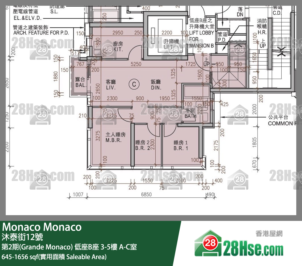 Monaco 第2期(Grande Monaco) 低座B座 3楼 A室 平面图