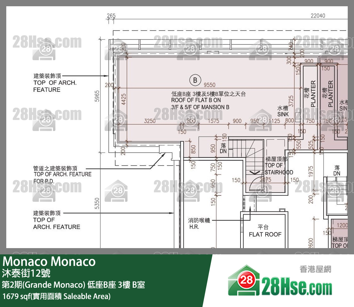 Monaco 第2期(Grande Monaco) 低座B座 3楼 B室 平面图