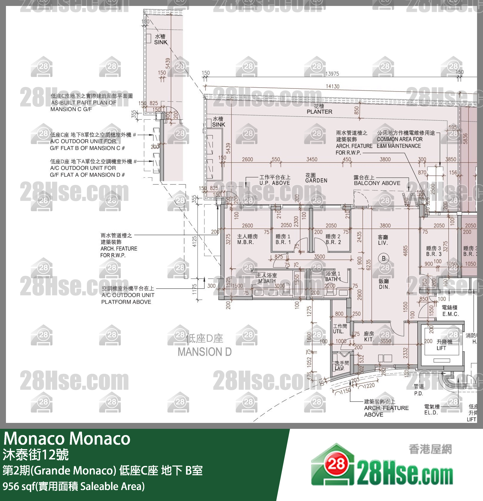 Monaco 第2期(Grande Monaco) 低座C座 B室 平面图