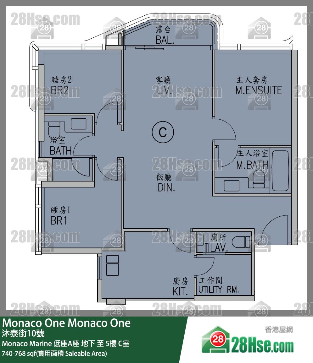 Monaco One Unit FloorPlan (Provided by 28Hse)