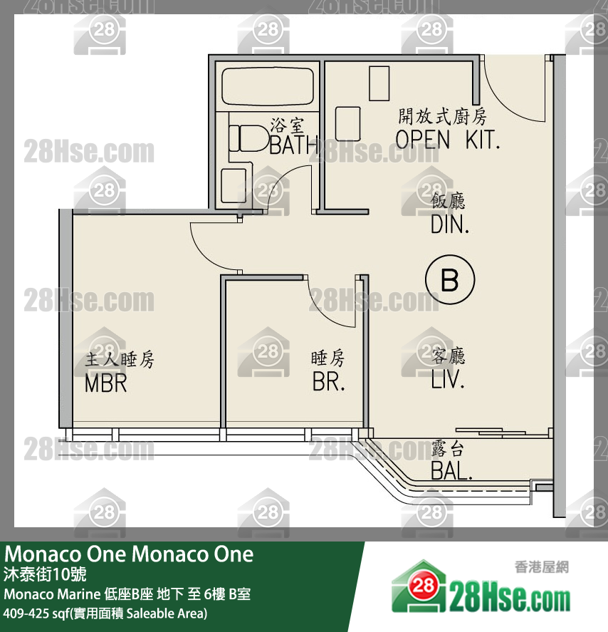 Monaco One Monaco Marine 低座B座 B室 平面圖