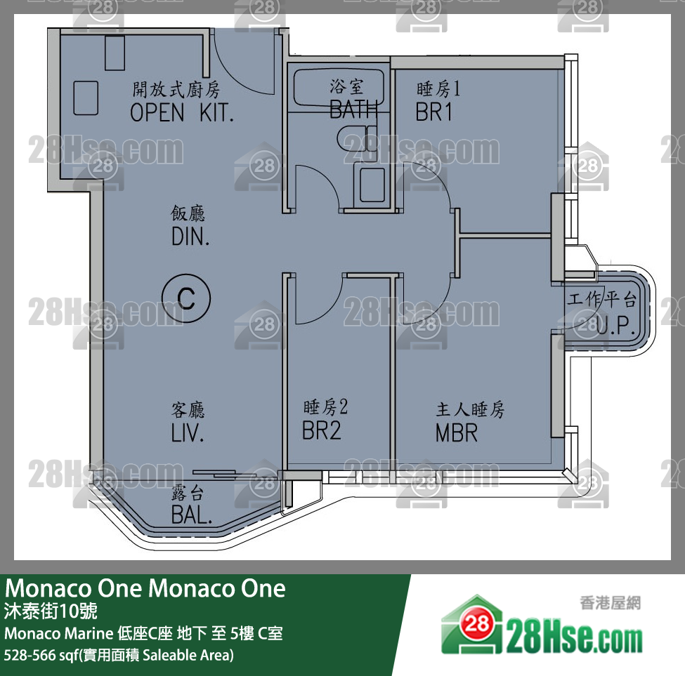 Monaco One Monaco Marine 低座C座 1樓 C室 平面圖