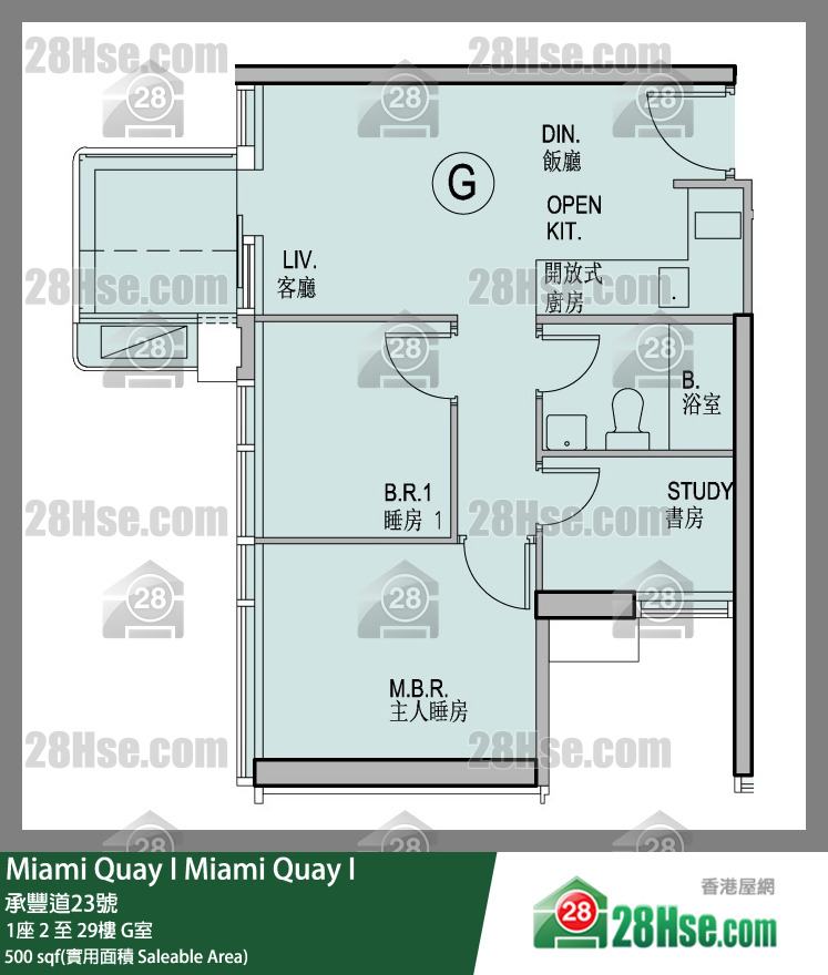 Miami Quay Miami Quay I1座23楼 G室 平面图