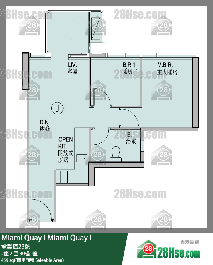 Miami Quay Miami Quay I2座8楼 J室 平面图