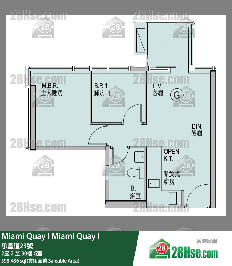 Miami Quay Miami Quay I2座28楼 G室 平面图