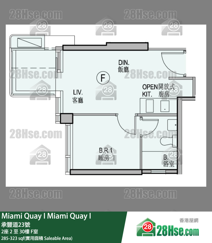Miami Quay 单位平面图(由 28Hse 提供)