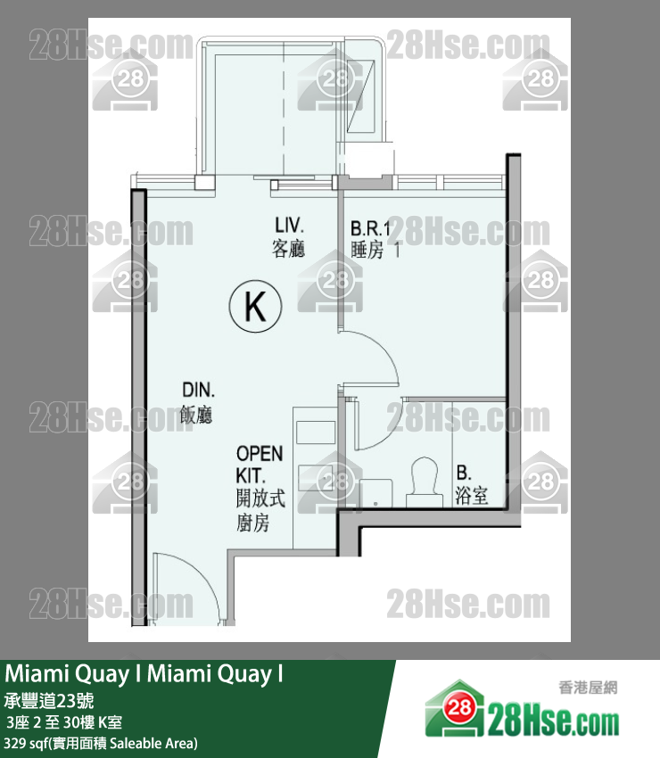 Miami Quay Miami Quay I3座12楼 K室 平面图