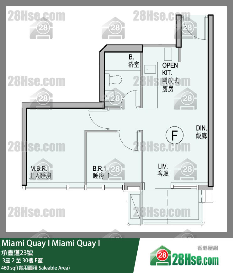 Miami Quay Miami Quay I3座23楼 F室 平面图