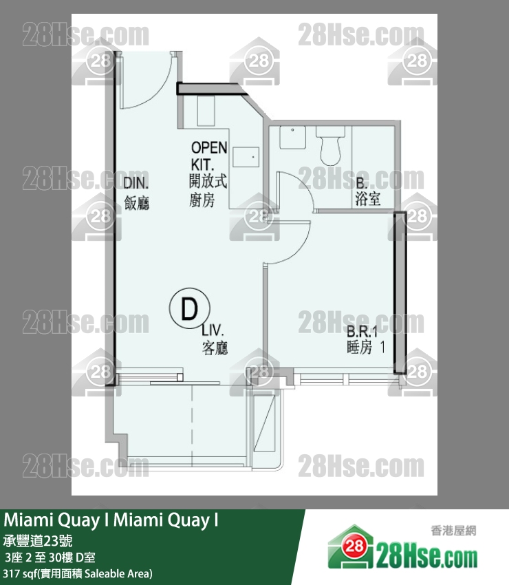 Miami Quay Miami Quay I3座25楼 D室 平面图