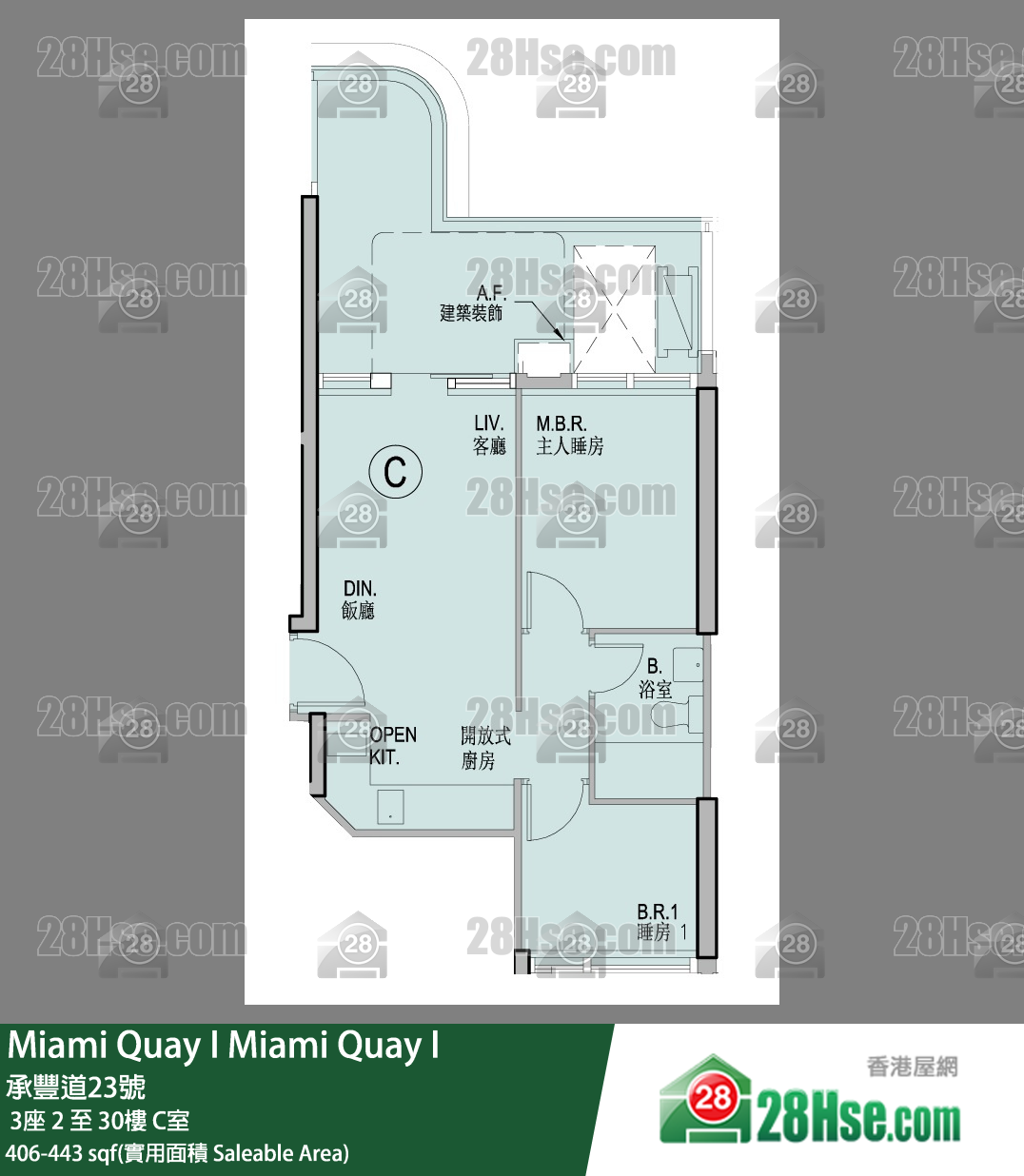 Miami Quay Miami Quay I3座25楼 C室 平面图