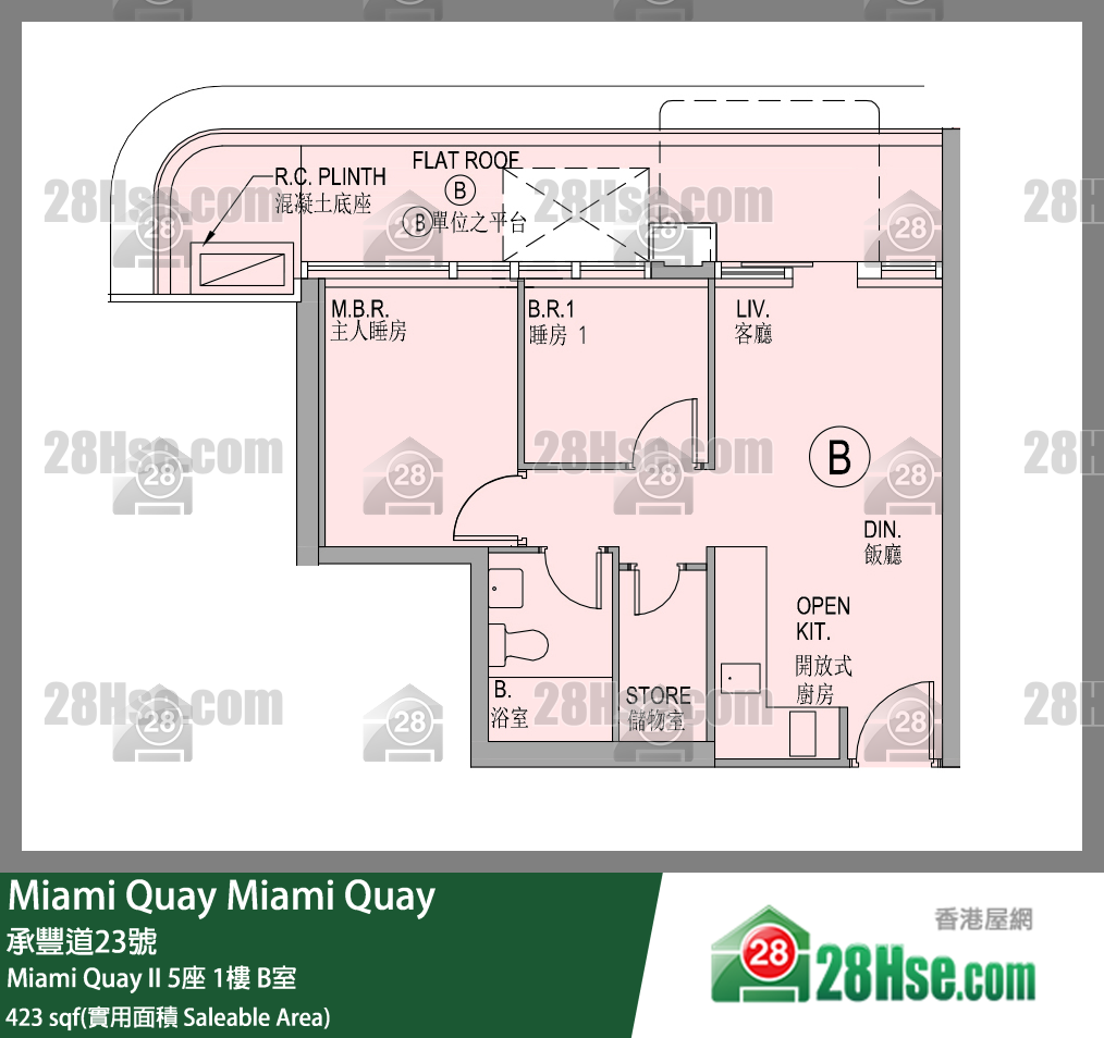 Miami Quay Miami Quay II5座1楼 B室 平面图