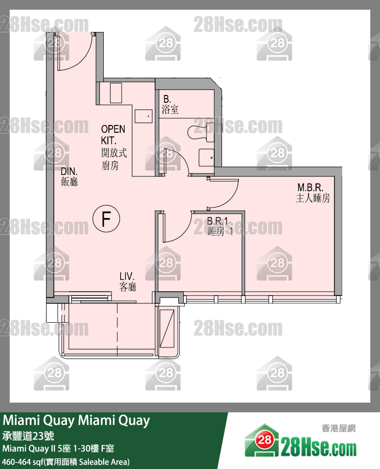 Miami Quay Miami Quay II5座28楼 F室 平面图