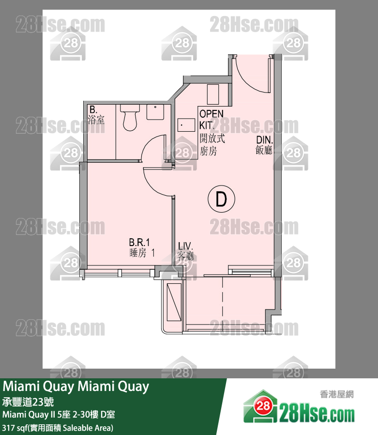 Miami Quay Miami Quay II5座28楼 D室 平面图