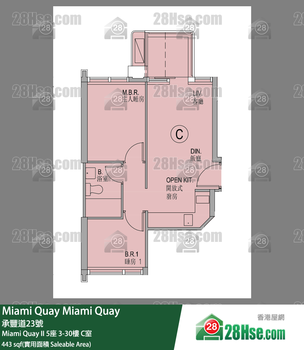 Miami Quay Miami Quay II5座28楼 C室 平面图