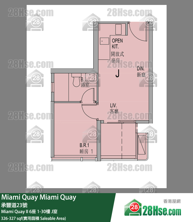 Miami Quay Miami Quay II6座28楼 J室 平面图