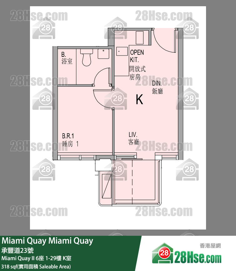Miami Quay Miami Quay II6座9楼 K室 平面图