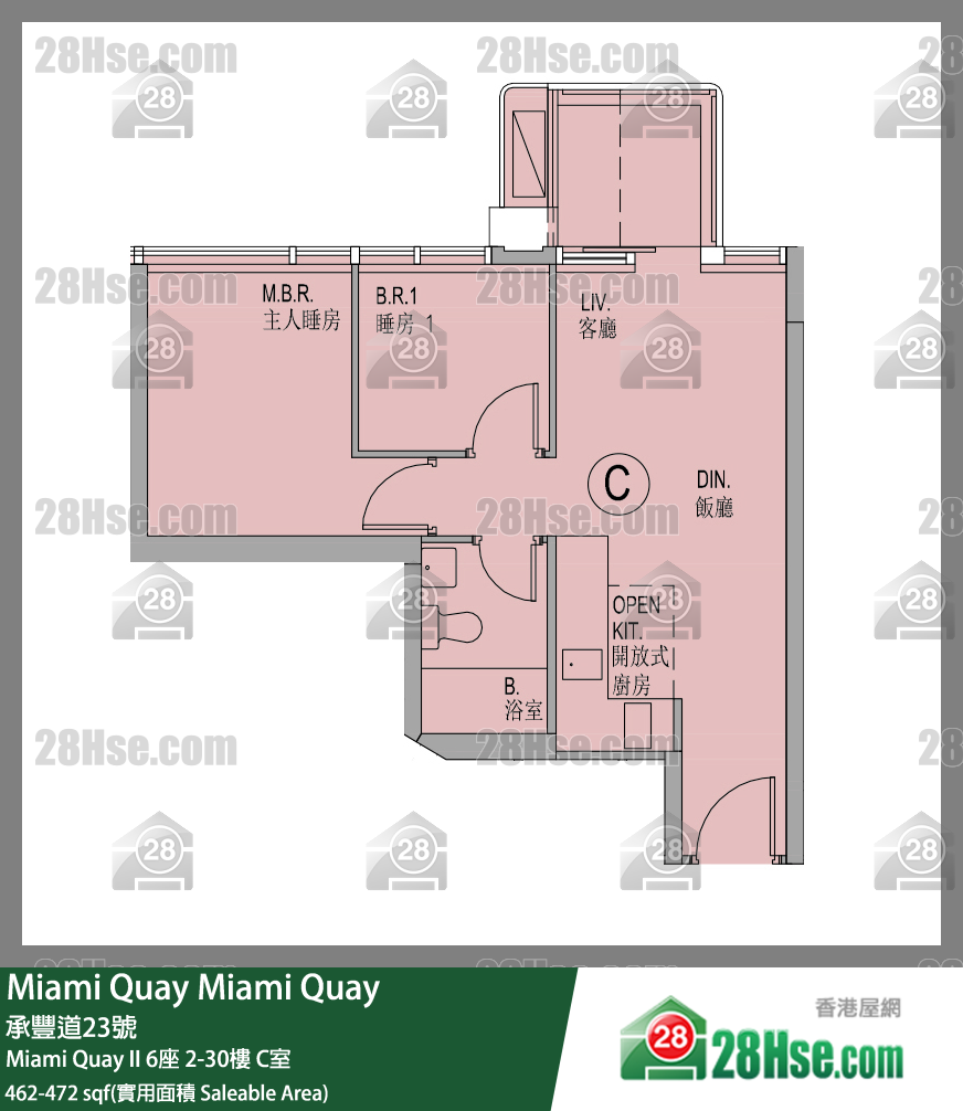 Miami Quay Miami Quay II6座15楼 C室 平面图