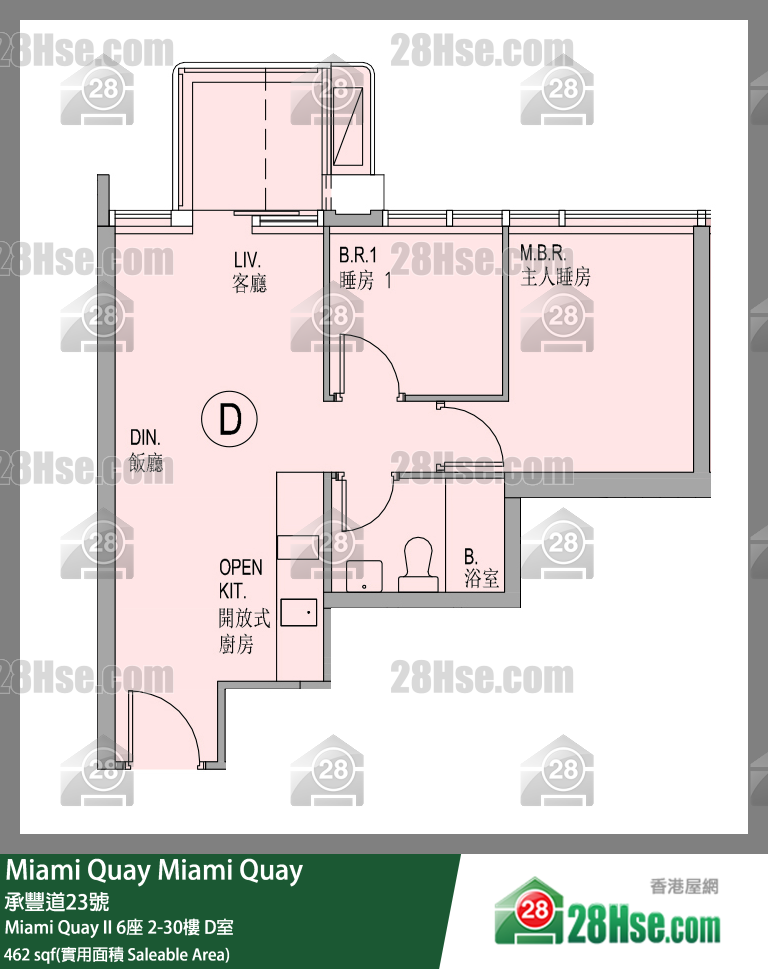 Miami Quay Miami Quay II6座30楼 D室 平面图
