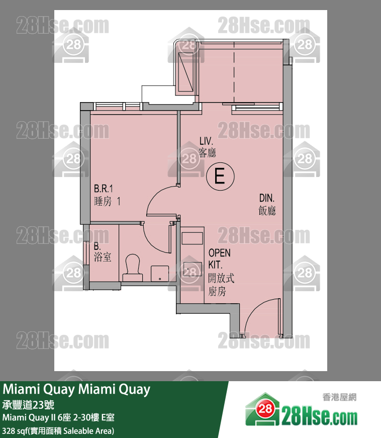 Miami Quay Miami Quay II6座15楼 E室 平面图