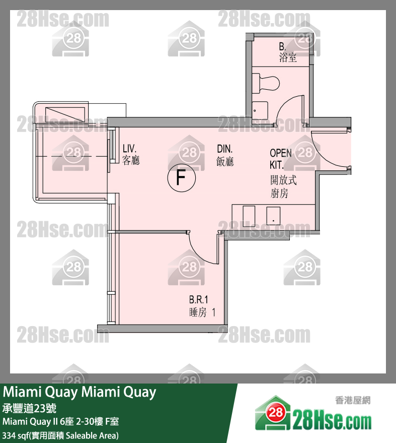 Miami Quay Miami Quay II6座23楼 F室 平面图