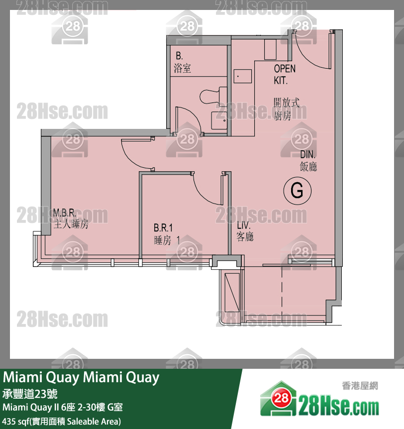 Miami Quay Miami Quay II 6座 19楼 G室 平面图