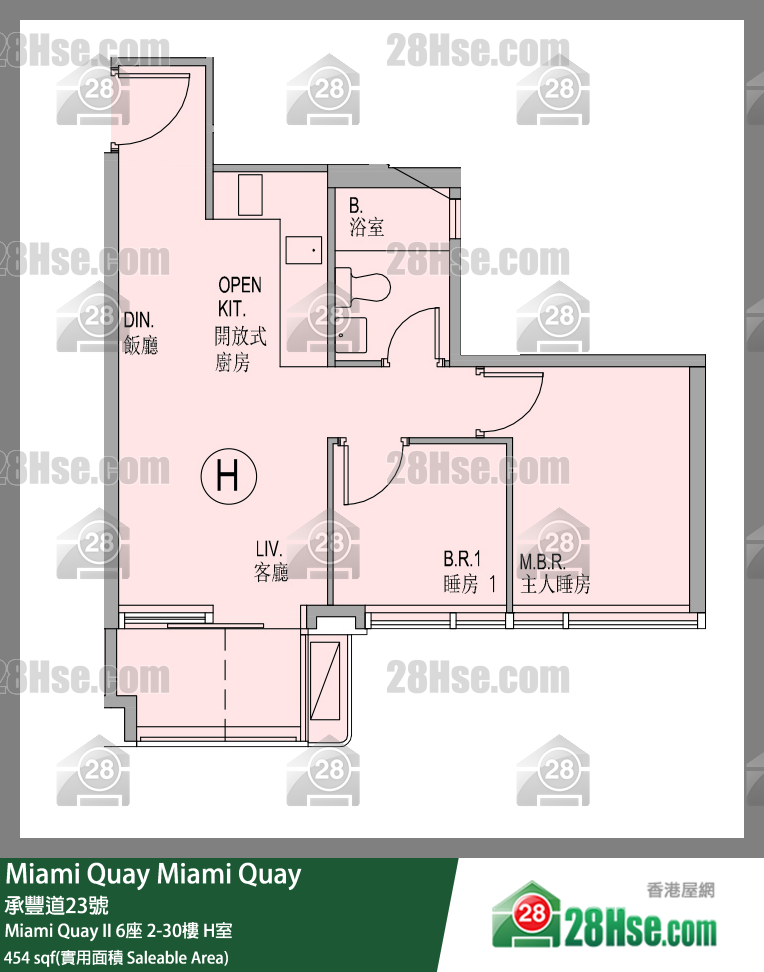 Miami Quay Miami Quay II6座18楼 H室 平面图