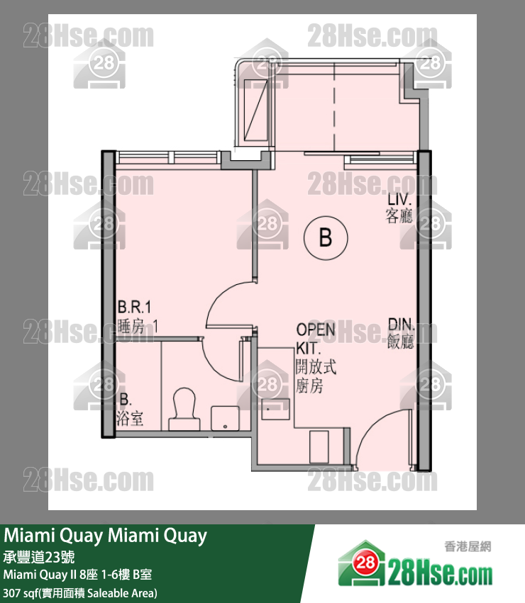 Miami Quay Miami Quay II 8座 2楼 B室 平面图