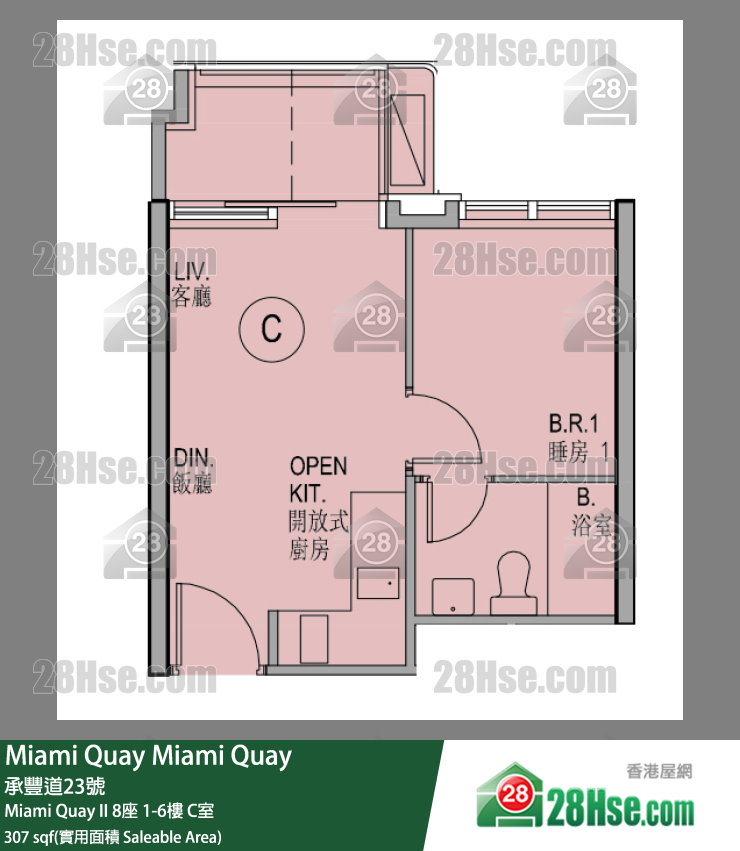 Miami Quay Miami Quay II8座5楼 C室 平面图