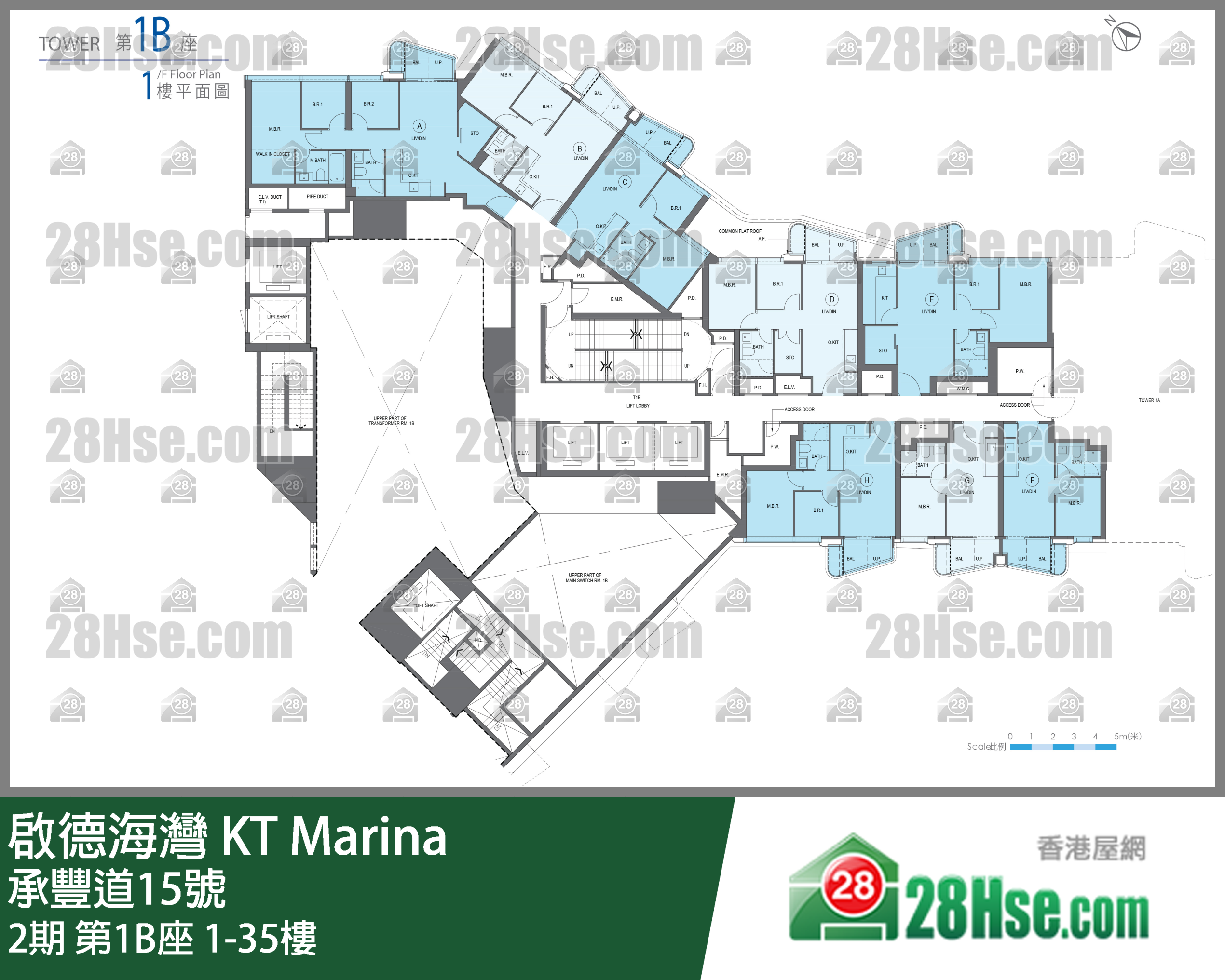 2期 第1B座 1-35樓 平面圖