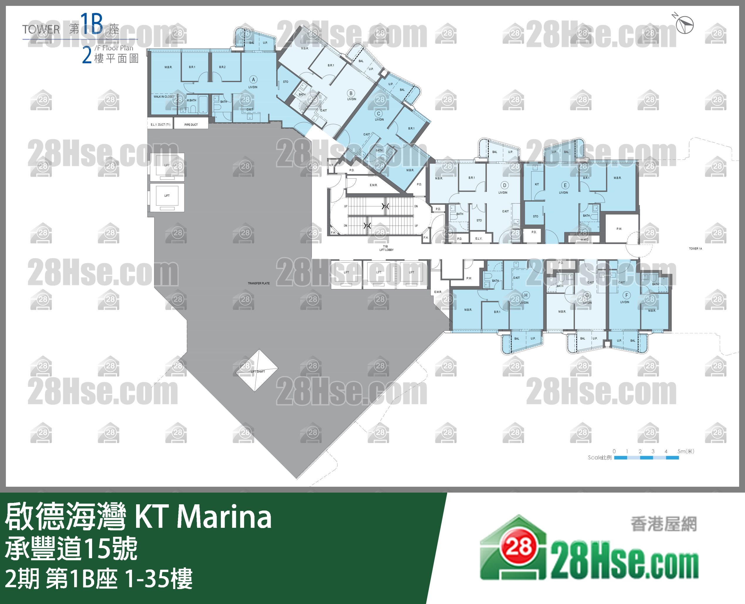 2期 第1B座 1-35樓 平面圖