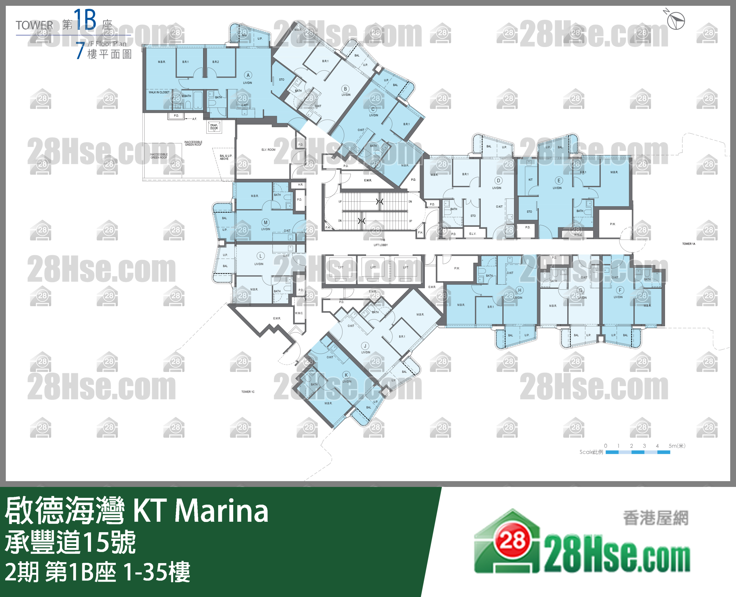2期 第1B座 1-35樓 平面圖