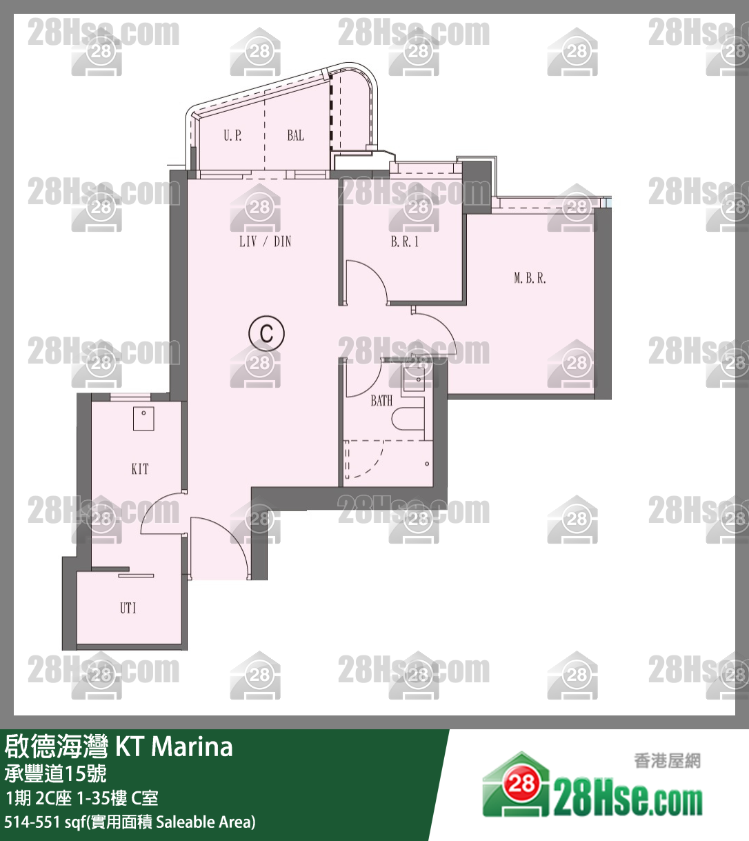 启德海湾 单位平面图(由 28Hse 提供)