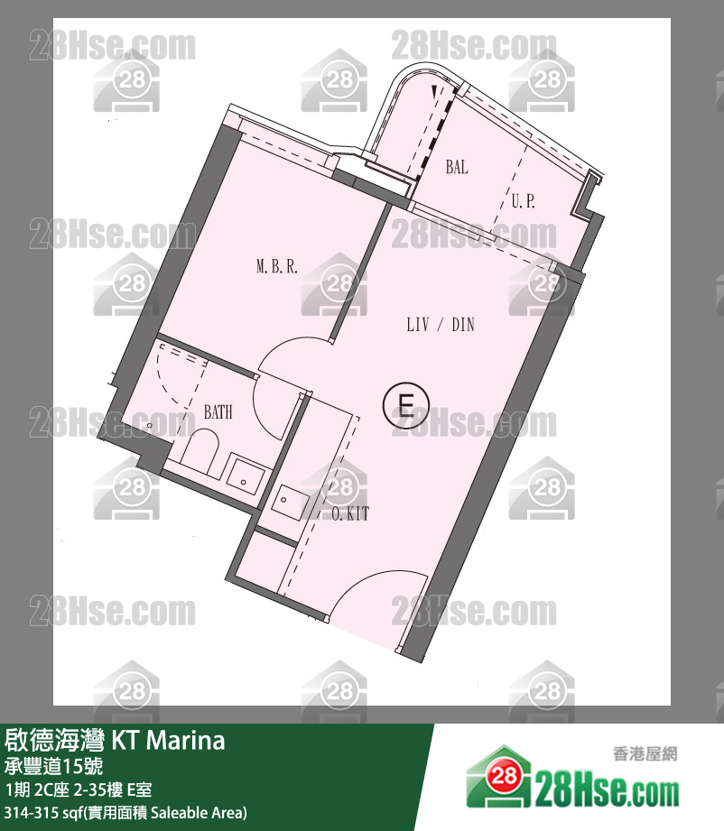 啟德海灣 1期2C座18樓 E室 平面圖