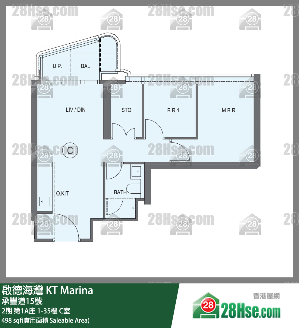 启德海湾 2期第1A座17楼 C室 平面图