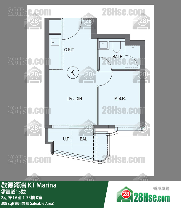 启德海湾 2期第1A座8楼 K室 平面图