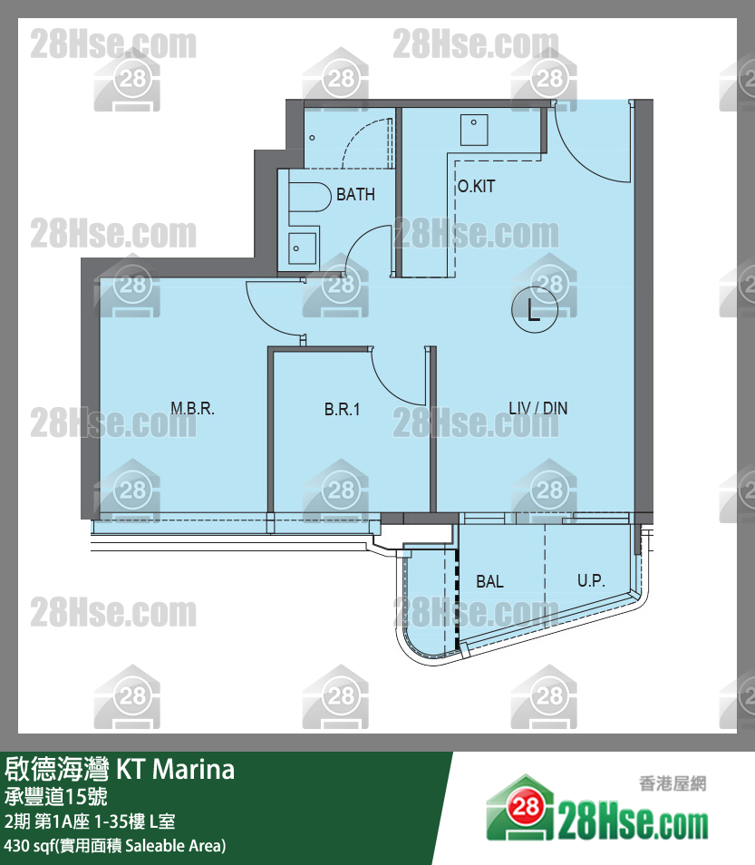 启德海湾 2期第1A座27楼 L室 平面图