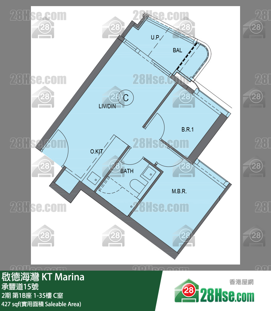 启德海湾 2期第1B座6楼 C室 平面图