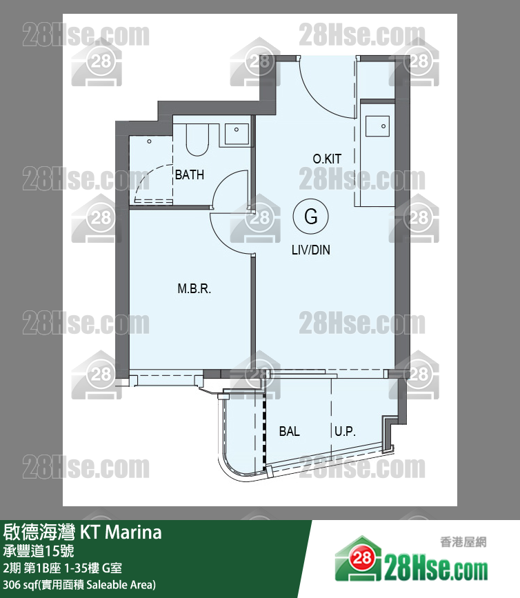 启德海湾 2期第1B座6楼 G室 平面图
