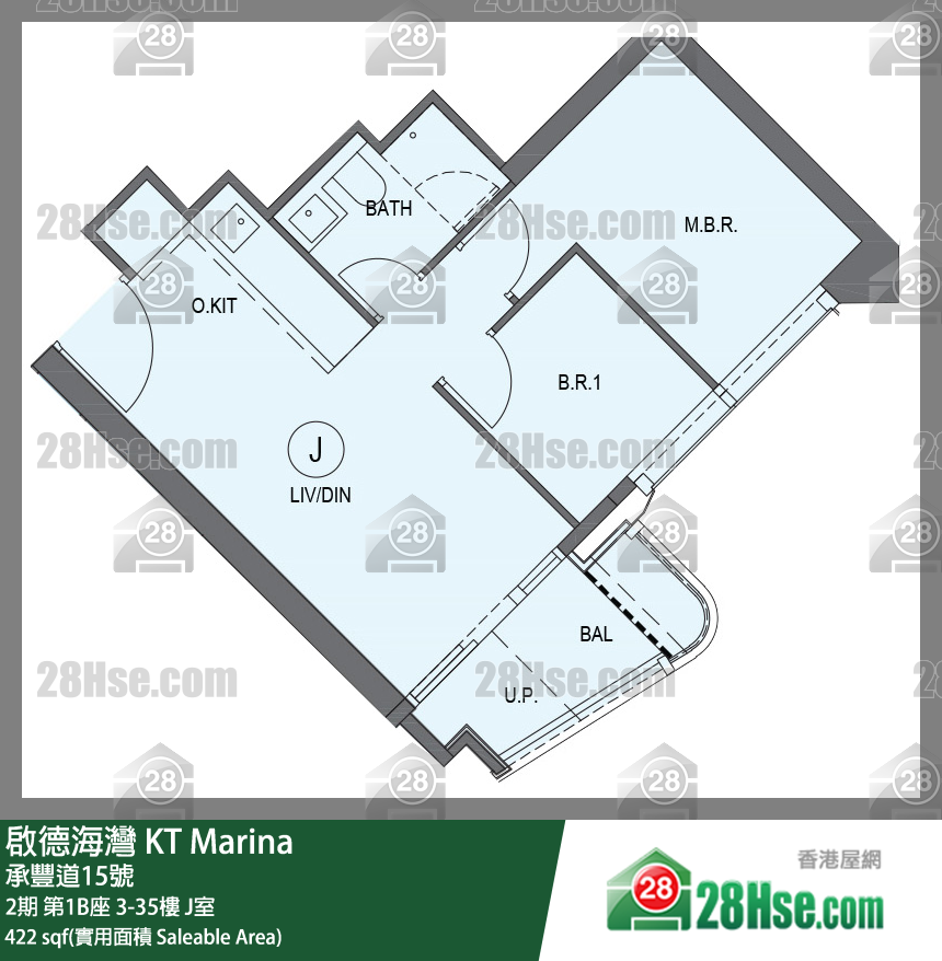 启德海湾 2期第1B座6楼 J室 平面图