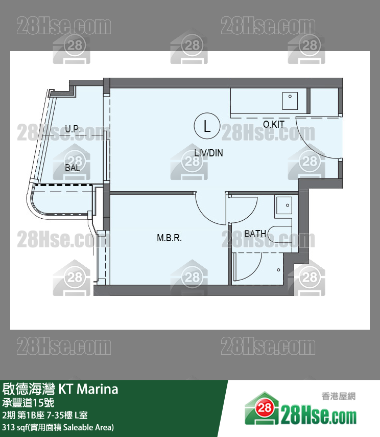 启德海湾 2期第1B座8楼 L室 平面图