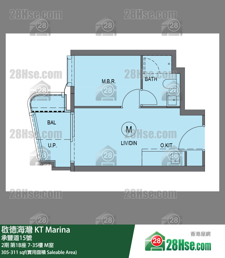 启德海湾 2期第1B座12楼 M室 平面图