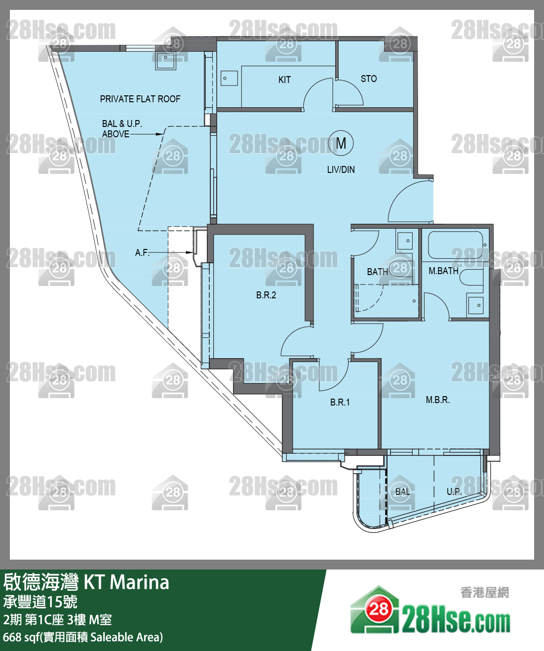 啟德海灣 2期第1C座3樓 M室 平面圖