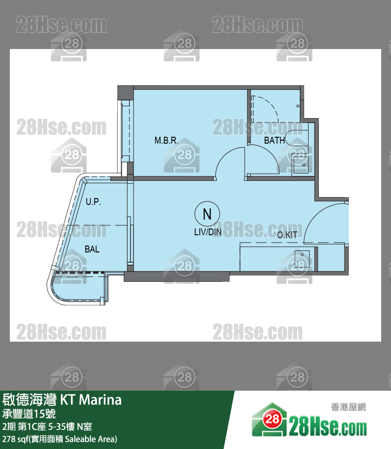 启德海湾 2期第1C座22楼 N室 平面图