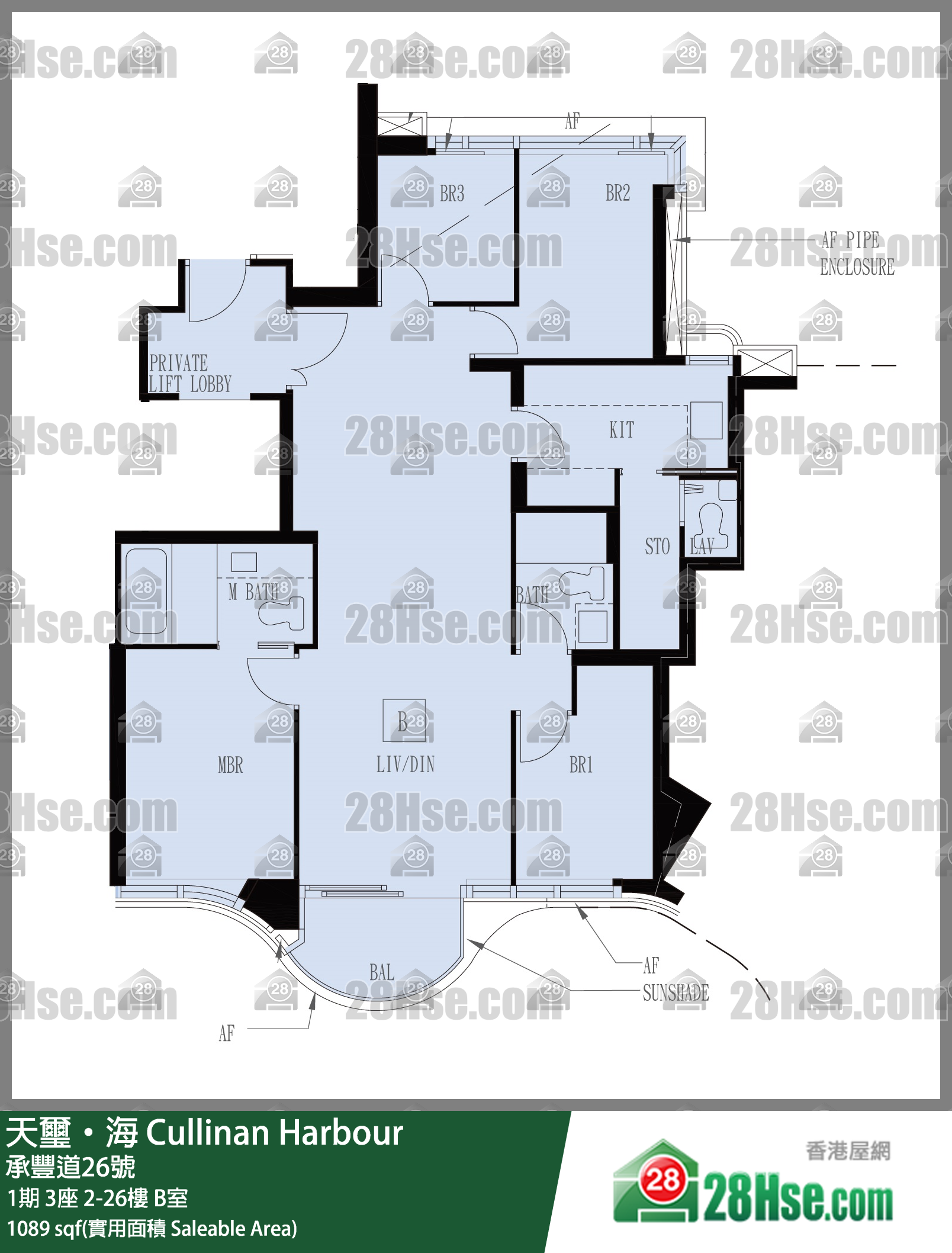 天玺海 单位平面图(由 28Hse 提供)