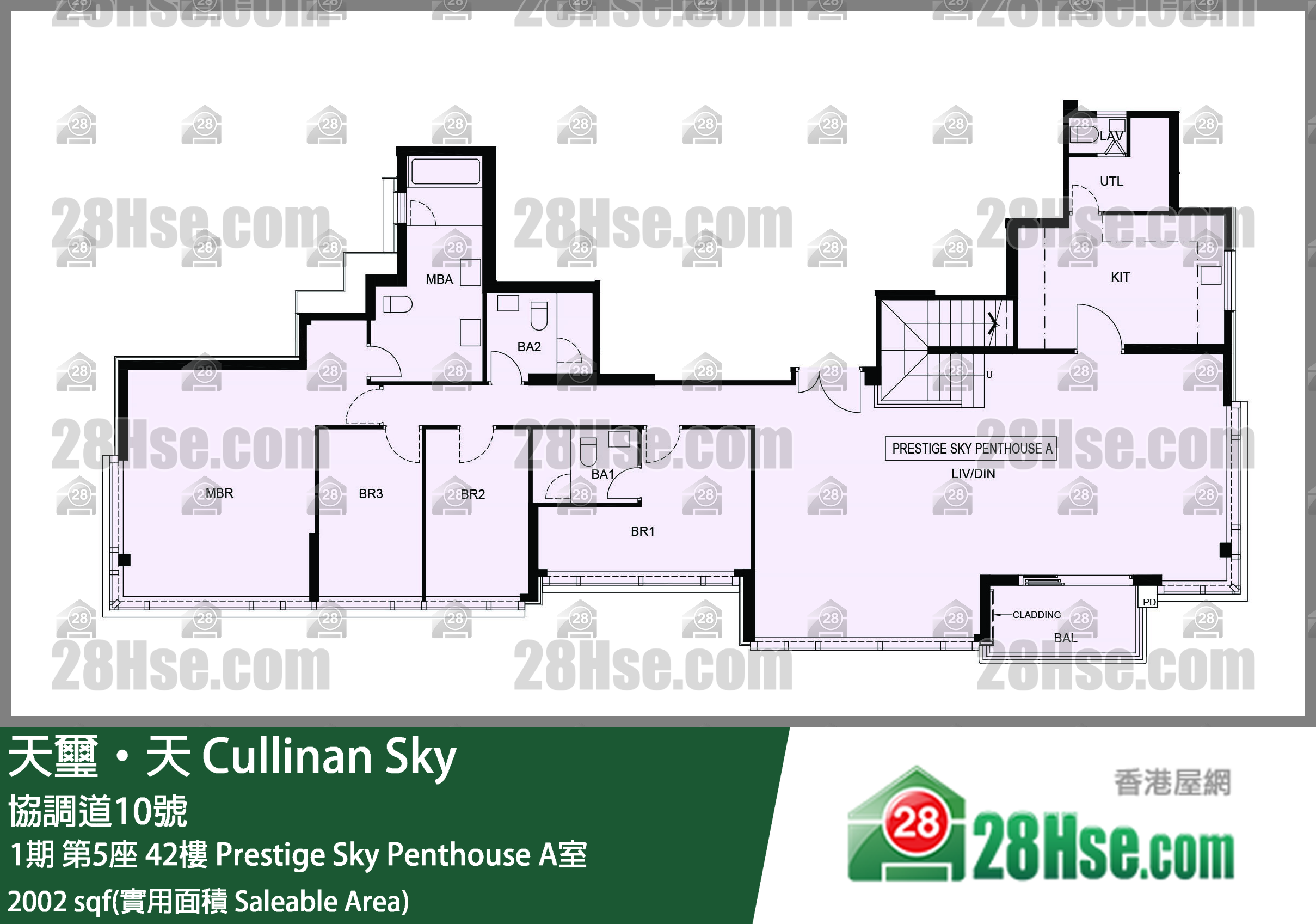 天玺天 1期第5座42楼 Prestige Sky Penthouse A室 平面图