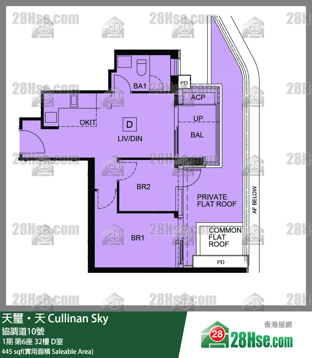 天玺天 1期 第6座 32楼 D室 平面图