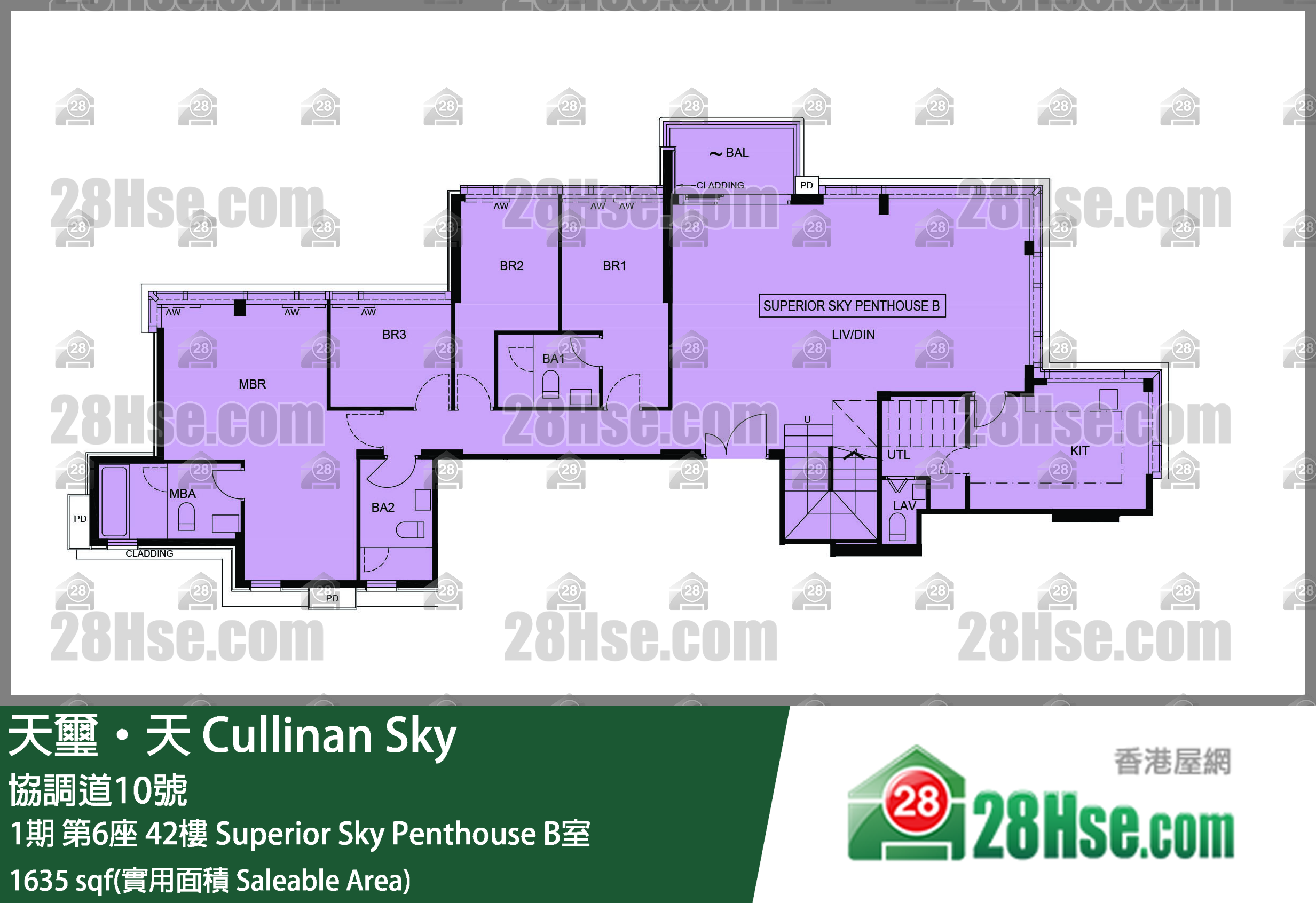 天璽天 1期第6座42樓 Superior Sky Penthouse B室 平面圖