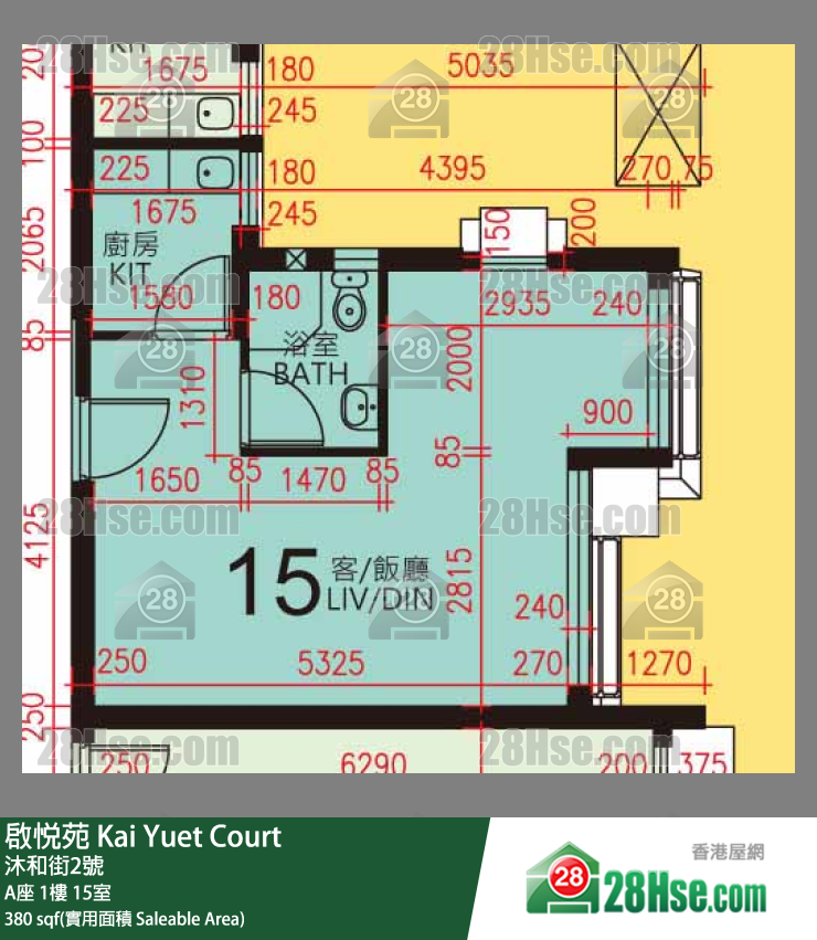 启悦苑 A座1楼 15室 平面图