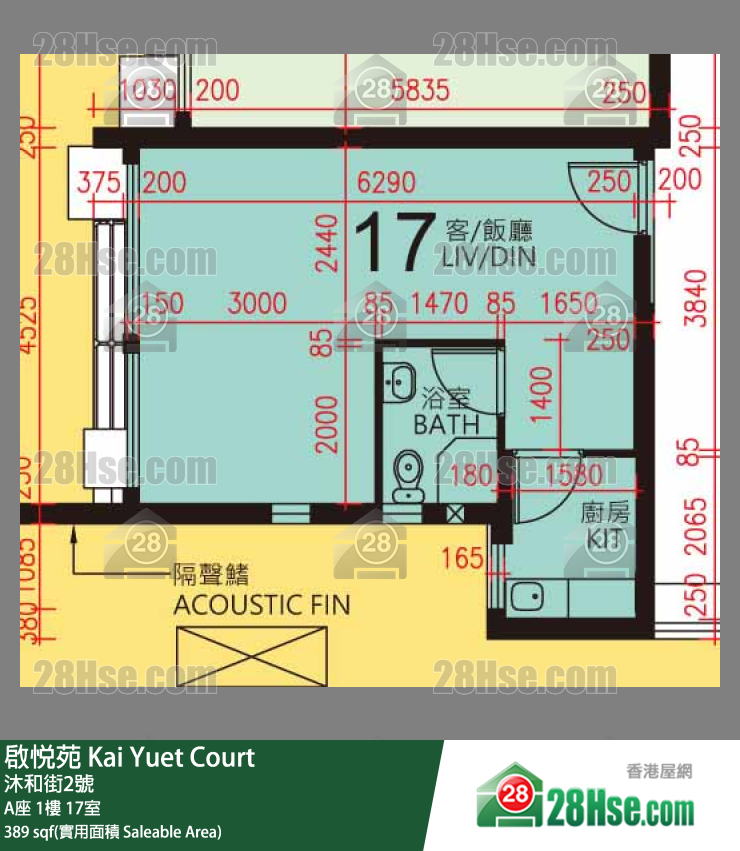 启悦苑 A座1楼 17室 平面图