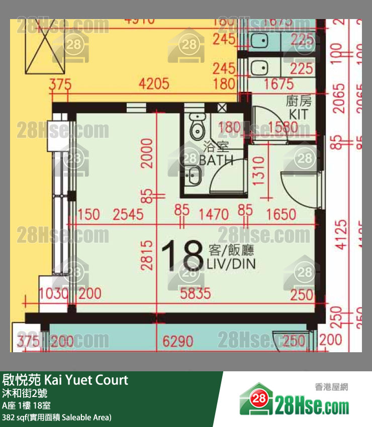 启悦苑 A座1楼 18室 平面图